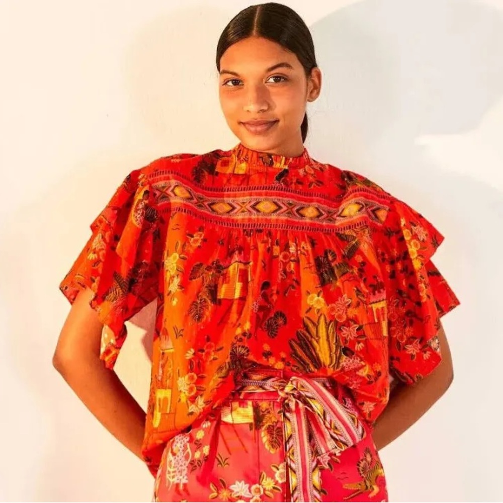 Farm Rio secret garden blouse